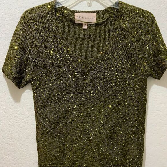 Philosophy sweater dark green sequins Medium - Picture 1 of 5